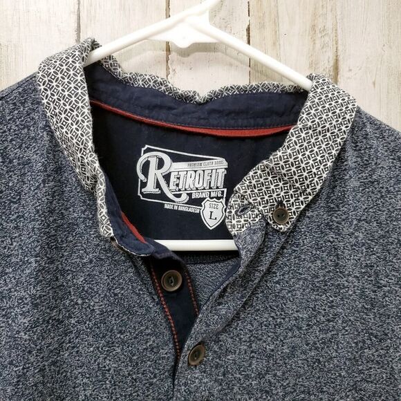 Retrofit Polo Short Sleeve Top Blue Large - Picture 4 of 8